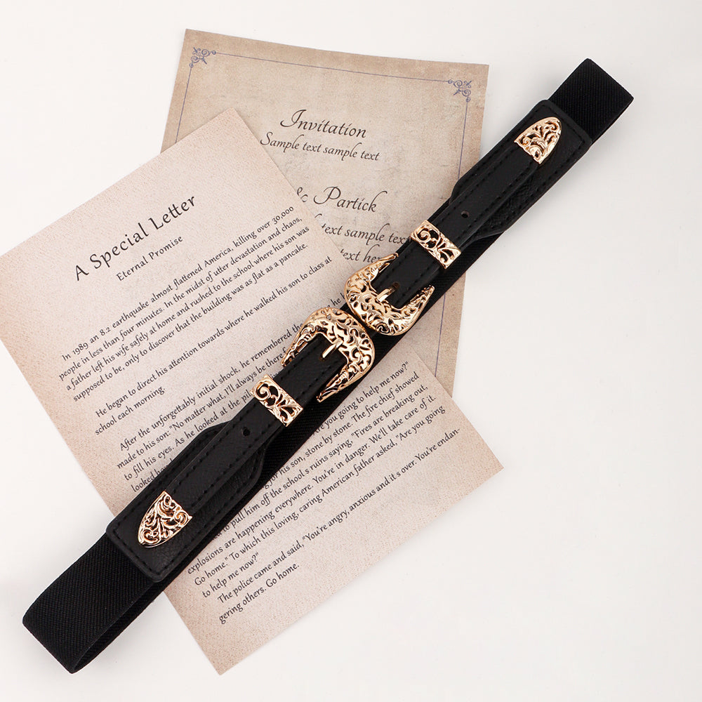 Retro Hollow-Out Elastic Belt