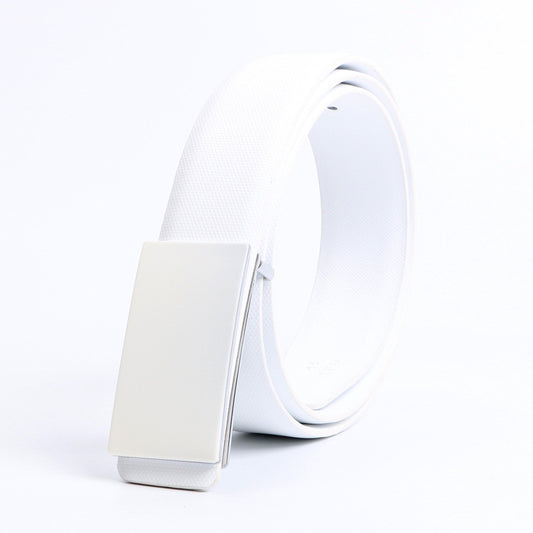 Casual Smooth Buckle Leather Belt / Golden Edge / 110cm