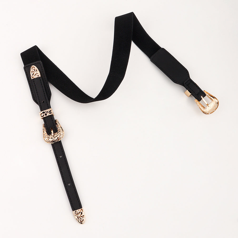 Retro Hollow-Out Elastic Belt