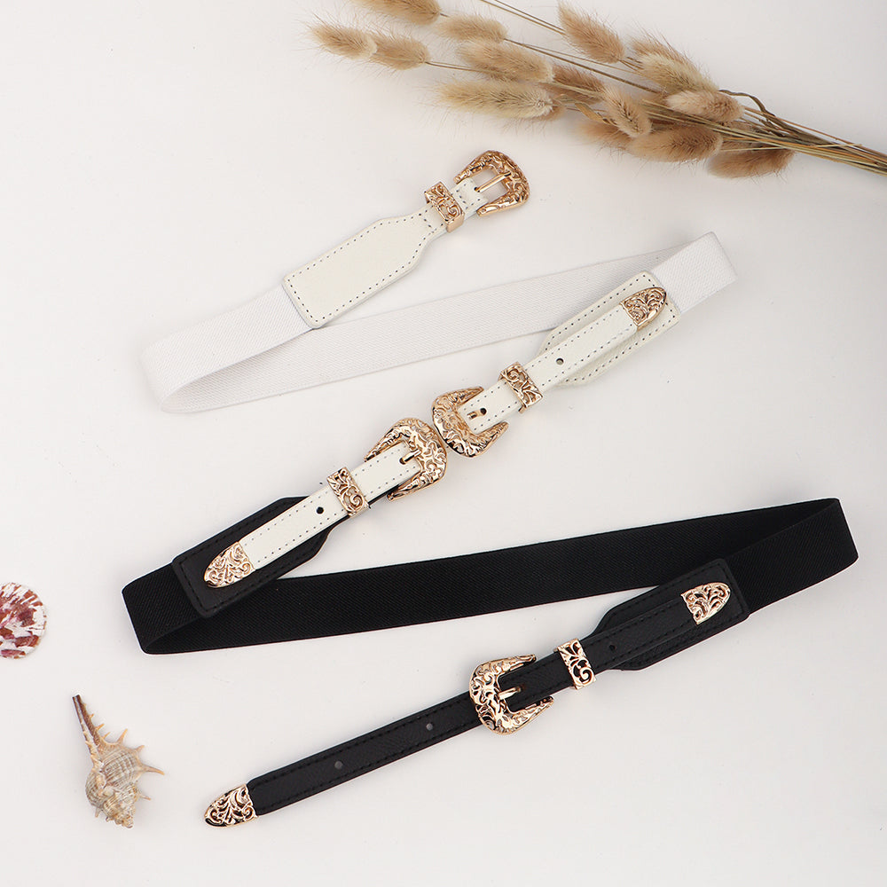 Retro Hollow-Out Elastic Belt