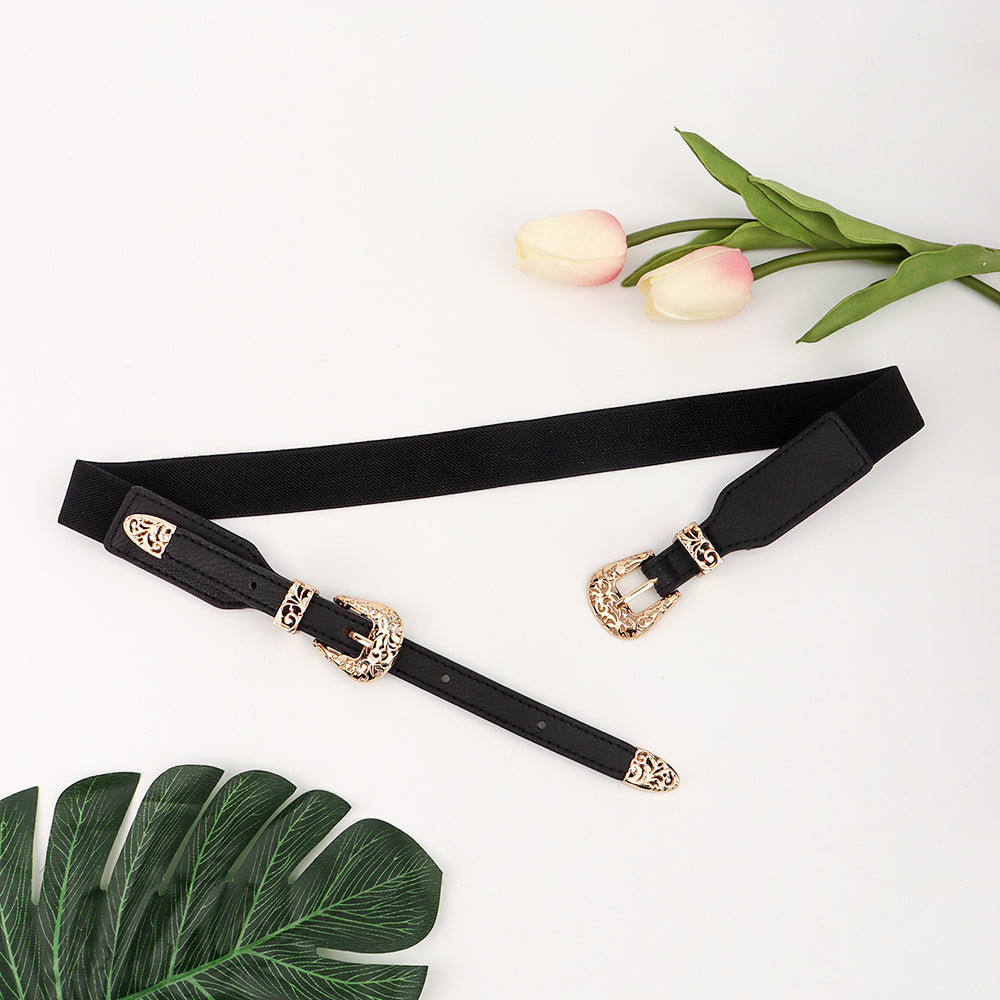 Retro Hollow-Out Elastic Belt