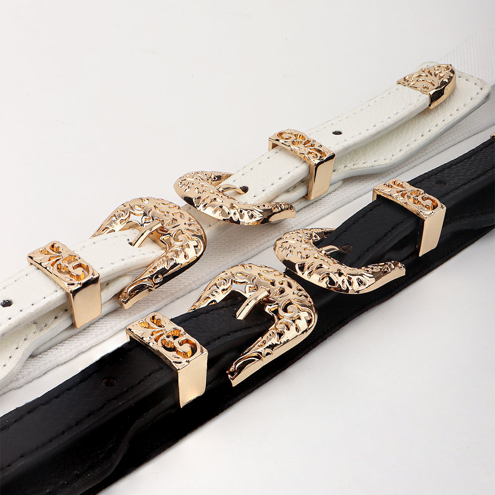 Retro Hollow-Out Elastic Belt