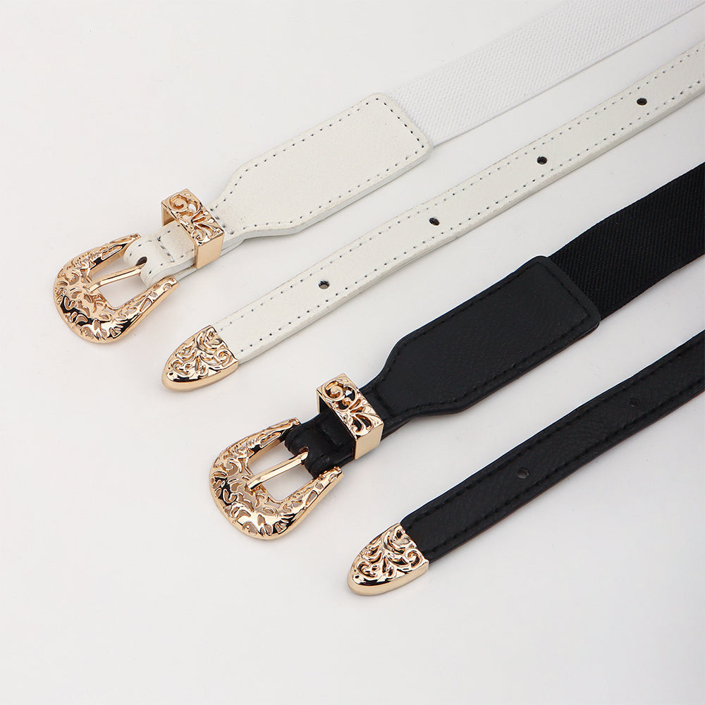 Retro Hollow-Out Elastic Belt