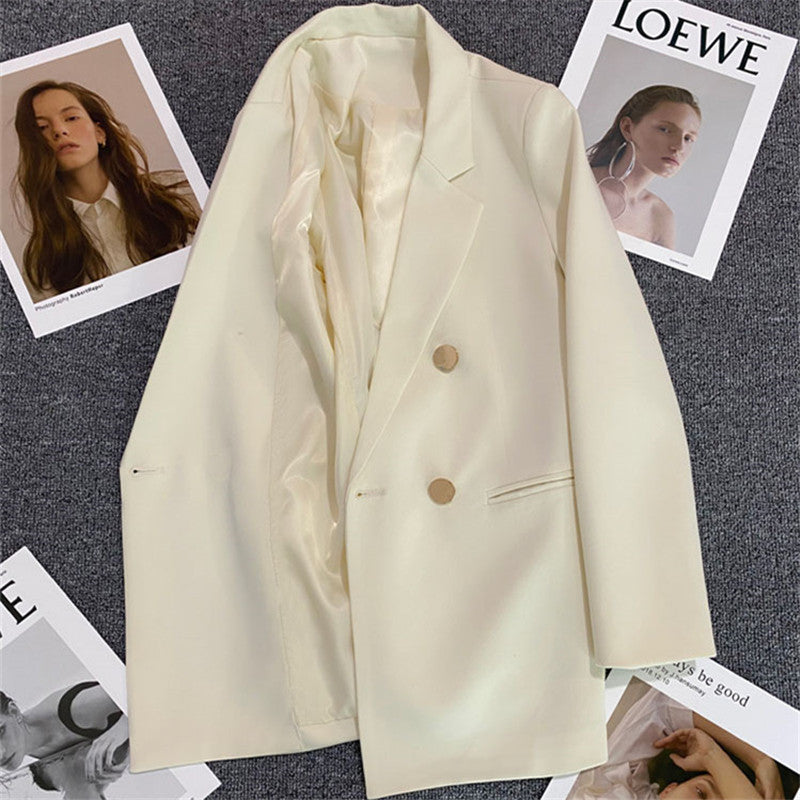 Slim-Fit Long Sleeve Blazer / Beige / S