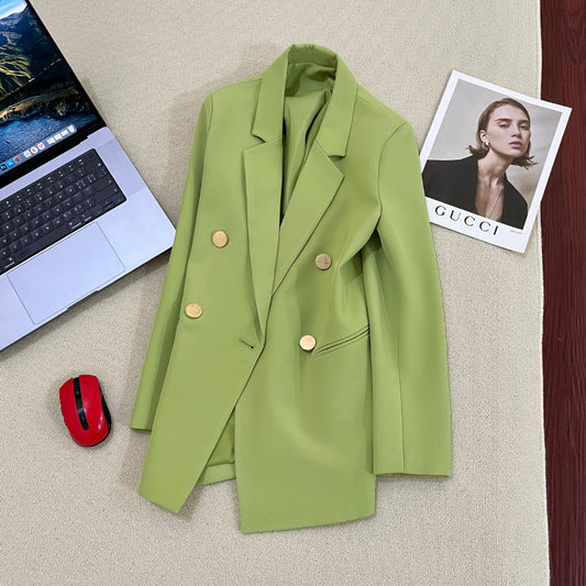 Slim-Fit Long Sleeve Blazer / Beige / M