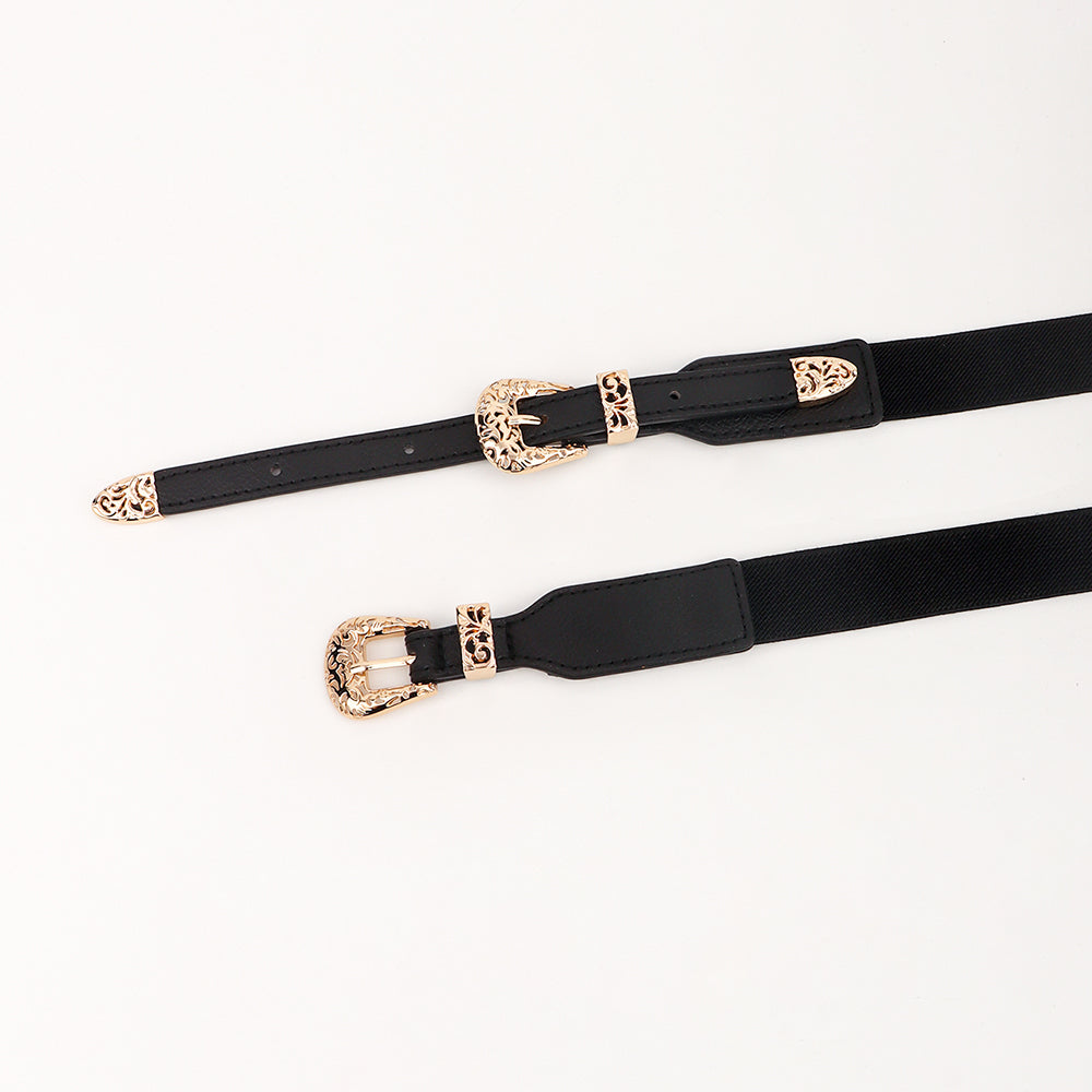 Retro Hollow-Out Elastic Belt
