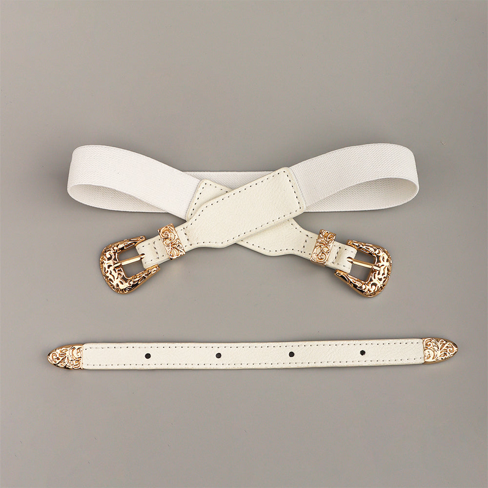 Retro Hollow-Out Elastic Belt