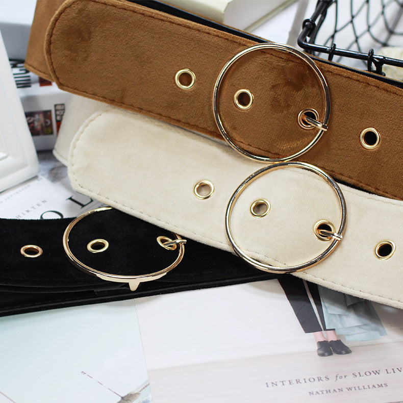 Wool-Weave Square Buckle Belt / Round buckle black