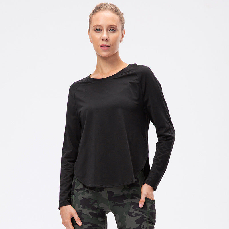 Quick-Dry Long Sleeve Activewear Top / Black / S