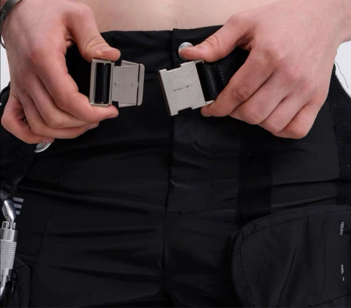 Black Letter Buckle Belt