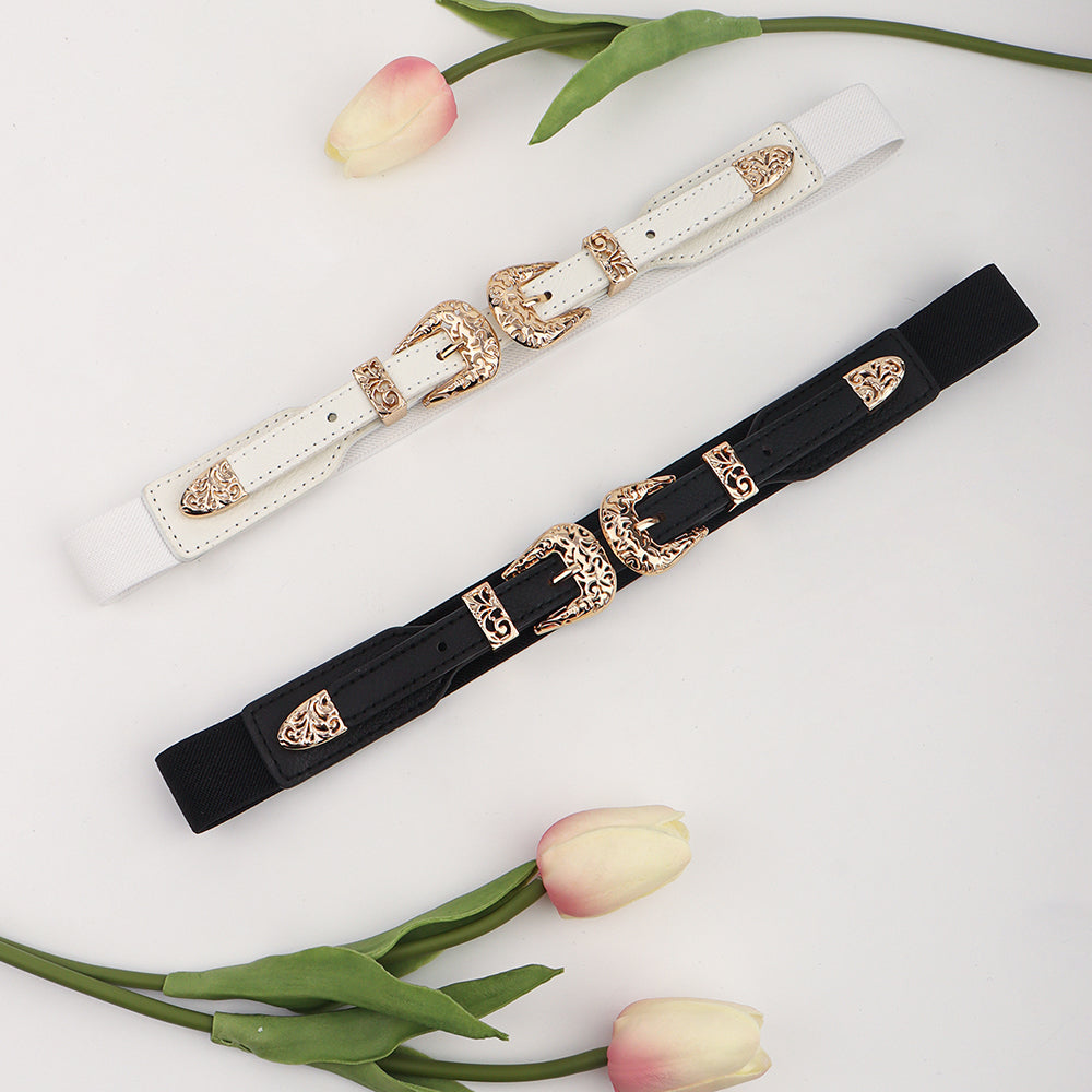 Retro Hollow-Out Elastic Belt