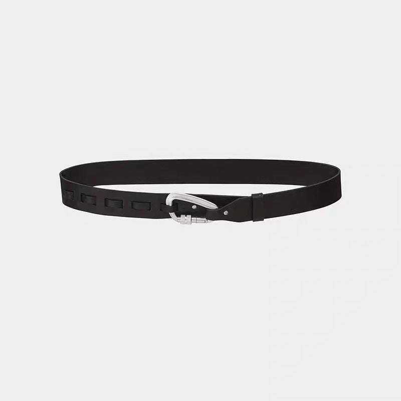 Black Letter Buckle Belt