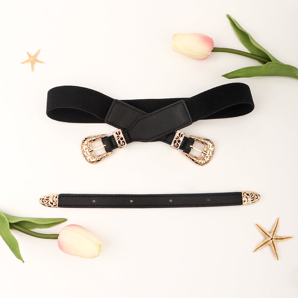 Retro Hollow-Out Elastic Belt